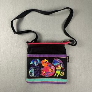 Laurel Burch Colorful Dog Crossbody Art Print Bag Boho